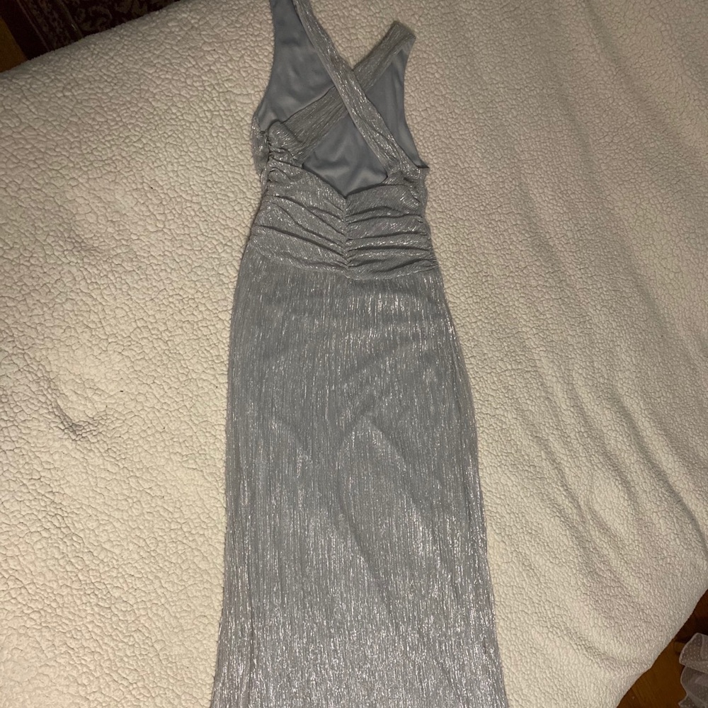 Pleated criss cross maxi gown